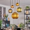 Koyoto Hanglamp, Kogellampje, Hanglamp Goud, Zwart, 5-lichts