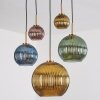 Koyoto Hanglamp, Kogellampje, Hanglamp Goud, Zwart, 5-lichts