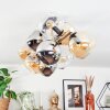 Koyoto Plafondlamp, Kogellampje Goud, Zwart, 10-lichts