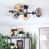 Ripoll Plafondlamp, Kogellampje Amber, Duidelijk, Rookkleurig, 6-lichts