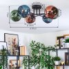 Ripoll Plafondlamp, Kogellampje Blauw, Groen, Koperkleurig, 6-lichts