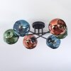 Ripoll Plafondlamp, Kogellampje Blauw, Groen, Koperkleurig, 6-lichts