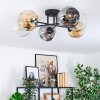 Ripoll Plafondlamp, Kogellampje Amber, Duidelijk, Rookkleurig, 6-lichts