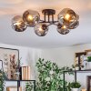Ripoll Plafondlamp, Kogellampje Rookkleurig, 6-lichts