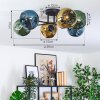 Ripoll Plafondlamp, Kogellampje Blauw, Goud, Groen, 6-lichts