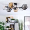 Ripoll Plafondlamp, Kogellampje Amber, Duidelijk, Rookkleurig, 6-lichts