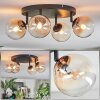 Chehalis Plafondlamp, Kogellampje Amber, Duidelijk, 4-lichts