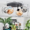 Chehalis Plafondlamp, Kogellampje Amber, Rookkleurig, 4-lichts