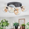 Chehalis Plafondlamp, Kogellampje Amber, Duidelijk, 4-lichts