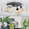 Chehalis Plafondlamp, Kogellampje Amber, Duidelijk, 4-lichts