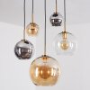 Koyoto Hanglamp, Kogellampje, Hanglamp Goud, Zwart, 5-lichts