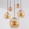 Koyoto Hanglamp, Kogellampje, Hanglamp Goud, Zwart, 5-lichts