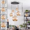 Koyoto Hanglamp, Kogellampje, Hanglamp Goud, Zwart, 5-lichts