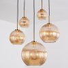 Koyoto Hanglamp, Kogellampje, Hanglamp Goud, Zwart, 5-lichts