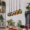 Koyoto Hanglamp, Kogellampje, Hanglamp Natuurlijke kleuren, Zwart, 5-lichts