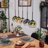 Koyoto Hanglamp, Kogellampje, Hanglamp Natuurlijke kleuren, Zwart, 5-lichts