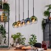 Koyoto Hanglamp, Kogellampje, Hanglamp Natuurlijke kleuren, Zwart, 5-lichts