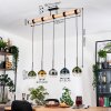 Koyoto Hanglamp, Kogellampje, Hanglamp Natuurlijke kleuren, Zwart, 5-lichts