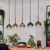 Koyoto Hanglamp, Kogellampje, Hanglamp Natuurlijke kleuren, Zwart, 5-lichts