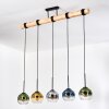 Koyoto Hanglamp, Kogellampje, Hanglamp Natuurlijke kleuren, Zwart, 5-lichts