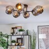 Ripoll Plafondlamp, Kogellampje Chroom, Rookkleurig, 6-lichts