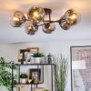 Ripoll Plafondlamp, Kogellampje Chroom, Duidelijk, Rookkleurig, 6-lichts