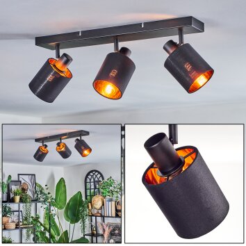 Fallhagen Plafondlamp, Plafondspot Zwart, 3-lichts
