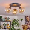 Gastor Plafondlamp, Kogellampje 25 cm Amber, Duidelijk, 3-lichts