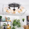 Gastor Plafondlamp, Kogellampje 25 cm Amber, Duidelijk, 3-lichts