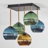 Koyoto Plafondlamp, Kogellampje Goud, Zwart, 5-lichts