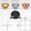 Koyoto Plafondlamp, Kogellampje Chroom, Duidelijk, Koperkleurig, Rookkleurig, 3-lichts