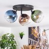 Koyoto Plafondlamp, Kogellampje Blauw, Groen, Koperkleurig, 3-lichts