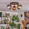 Koyoto Plafondlamp, Kogellampje Blauw, Groen, Koperkleurig, 3-lichts