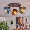 Koyoto Plafondlamp, Kogellampje Blauw, Groen, Koperkleurig, 3-lichts