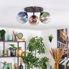 Koyoto Plafondlamp, Kogellampje Blauw, Groen, Koperkleurig, 3-lichts