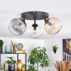 Koyoto Plafondlamp, Kogellampje Amber, Duidelijk, Rookkleurig, 3-lichts