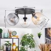 Koyoto Plafondlamp, Kogellampje Amber, Duidelijk, Rookkleurig, 3-lichts