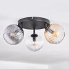 Koyoto Plafondlamp, Kogellampje Amber, Duidelijk, Rookkleurig, 3-lichts