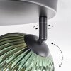 Koyoto Plafondlamp, Kogellampje Blauw, Groen, Koperkleurig, 3-lichts