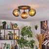 Koyoto Plafondlamp, Kogellampje Blauw, Groen, Koperkleurig, 3-lichts