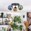 Koyoto Plafondlamp, Kogellampje Blauw, Goud, Groen, 3-lichts