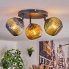 Koyoto Plafondlamp, Kogellampje Blauw, Goud, Groen, 3-lichts