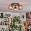 Koyoto Plafondlamp, Kogellampje Duidelijk, Rookkleurig, 3-lichts