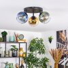 Koyoto Plafondlamp, Kogellampje Blauw, Goud, Groen, Duidelijk, 3-lichts