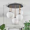 Gastor Plafondlamp, Kogellampje Messing, Zwart, 5-lichts