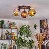 Ripoll Plafondlamp, Kogellampje Chroom, Goud, Koperkleurig, Rookkleurig, 3-lichts