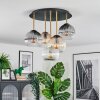 Koyoto Plafondlamp, Kogellampje Messing, Zwart, 5-lichts
