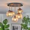 Koyoto Plafondlamp, Kogellampje Messing, Zwart, 5-lichts