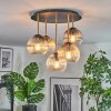Koyoto Plafondlamp, Kogellampje Messing, Zwart, 5-lichts