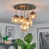Koyoto Plafondlamp, Kogellampje Messing, Zwart, 5-lichts